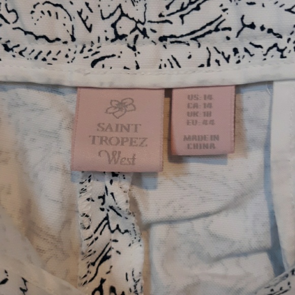 Saint Tropez West White Print Capris, size 14 - Picture 5 of 5